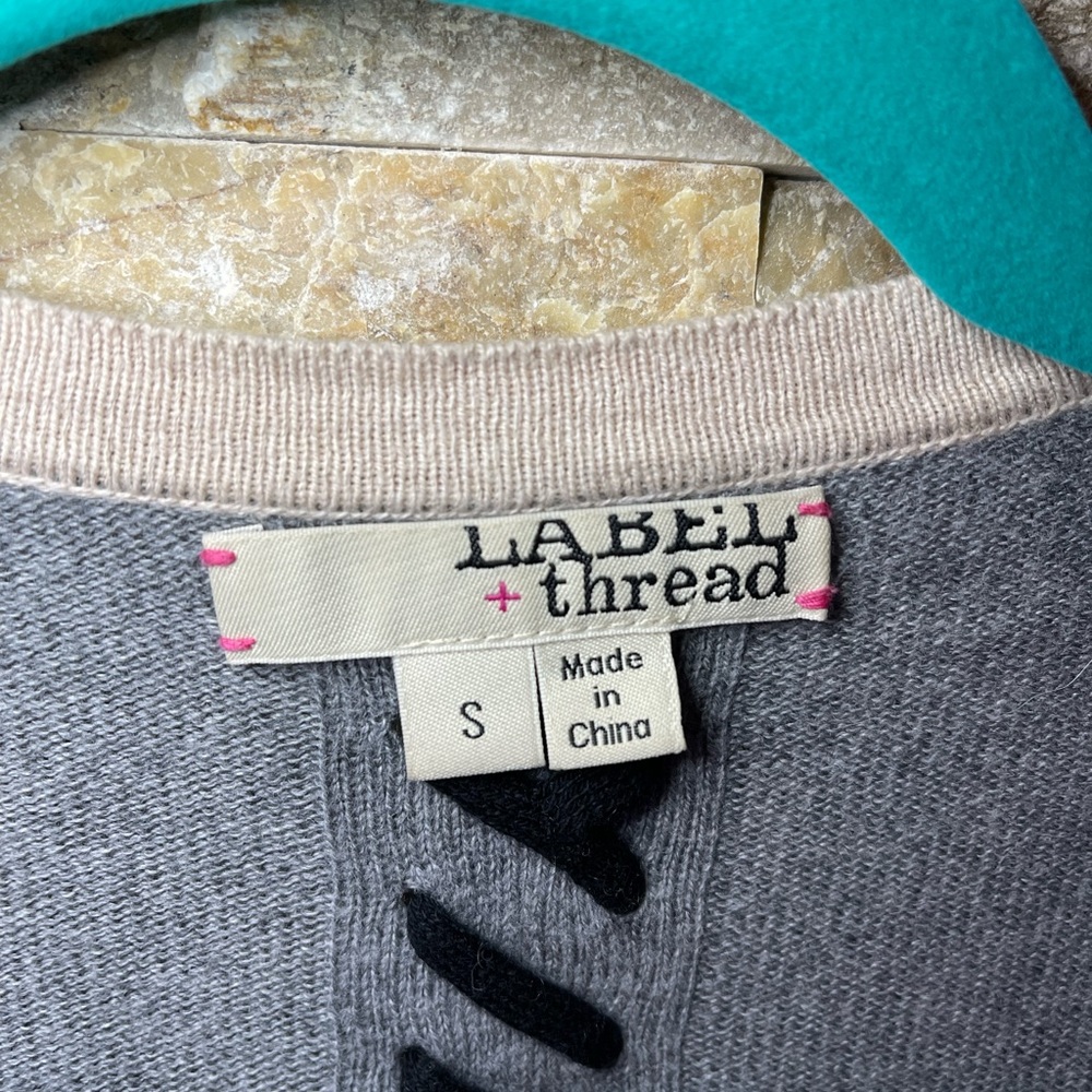 Label + Thread Color Block Cardigan - image 2